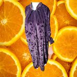 Jasmine  Rose Velvet‎ Robe Floral Print Long Sleeve Purple S/P Photo 7