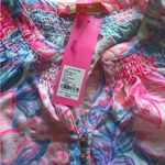 Lilly Pulitzer NWT ESSIE TOP, PINK ISLE, SNAPPY TURTLE XS MSRP $58 Photo 3