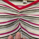 Free People  Striped Ribbed Off Shoulder Bodysuit Womens XS Sweetheart Neckline Photo 7