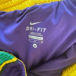 Nike Women’s Dri-fit  Livestrong lined athletic shorts purple/green/yellow Small Photo 2