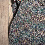 VTG Speckled Knit Sweater Long Sleeve Womens Size Large Cozy Oversized Retro Black Photo 2