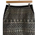 Max Mara Weekend Black Gold Geometric Jacquard Pencil Skirt Size 8 Photo 1