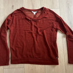 American Eagle  Women’s Rust Open Back Crewneck Sweatshirt Sz S Photo 0