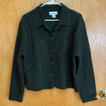 Croft & Barrow Croft &‎ Barrow 100% Wool Jacket Button Up Collared Olive Green Shacket Size S Photo 0