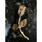 Giovanni‎ Rose Brooch / Pin Gold Tone Flower Costume Jewelry Vintage Photo 1