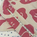 Moon & Madison Sz:M Cropped Pink Smiley Face Crew Neck Oversized Sweater. White Size M Photo 4