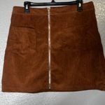 SheIn  Brown Corduroy Skirt XL Zip Front Mini Skirt with Pockets W34 L16 Photo 1