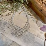 Monet Vintage Rare Couture Runway White Enamel Lacy "PRINCESSA" Bib Neck… Photo 2