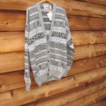 NWT Vintage 90s Fair Isle Grandpa Sweater Gray Size M Photo 1