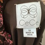 CeCe  Black Floral Long Sleeve V Neck A Lone Mini Dress Size 1 X NWT Photo 10