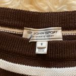 St. John Sport Women’s Brown & White Striped Cropped Knit Sweater Sz Sm Photo 76