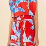 Farm Rio Red Sweet Jungle Linen Blend Tropical Shorts, size small, $140 Photo 4