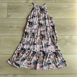 Loft Womens Floral High Neck Tiered Halter Dress Size Medium Petite Photo 6