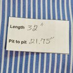 Love j Blue Striped Button-Up Tunic Shirt NWOT Size Large Preppy Blue Tunic Photo 8