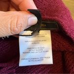 BCBGMAXAZRIA  Large Blanket Scarf Wrap Burgundy Gold Fringe Wine Cozy $248 Photo 5