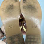 ZARA  Gold Strappy Sandals Flats Women's Size 37 EU Stylish Thong Shoes Photo 4