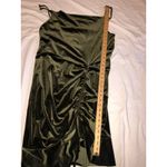 Pretty Little Thing Green Velvet Dress Size 20  Sleeveless Ruched Party Plus NEW Photo 6