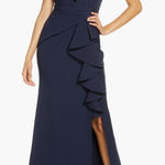 Eliza J Ruffle Front Gownaxi Dress In Navy Size 2 Photo 0