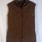 Koret of California Brown with Bows Button Front Tank Blouse Size Medium Photo 7
