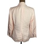 Ann Taylor long double breasted lightweight linen blend blazer in light peach 8p Photo 2
