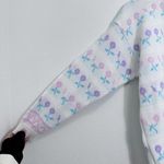 Vintage Grannycore Pastel Flower White Pink Purple 80s Crewneck Sweater Size‎ L Size L Photo 3