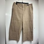Jill Women's Cotton Canvas Crop Pants Wide Leg Light Brown Sugar Casual size 14 Tan Photo 3