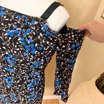 SALONI Silk Floral Ruffled Dress Off the Shoulder Size 8 Blue Photo 3