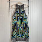 Laundry by Shelli Segal LAUNDRY By Shelly Segal’s Multicolor Border Print Halter Mini Dress Size 14 Photo 4