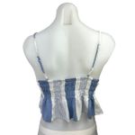 Pookie & Sebastian  Blue White Striped Smocked Camisole Peplum Blouse Top Size M Photo 1