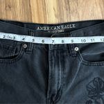 American Eagle  Women’s Black Denim Embroidered Floral Details Mom Jeans Size 0 S Photo 9