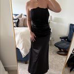 Amazon Black Ruched Strapless satin Gown size XL Photo 1