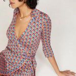 Diane Von Furstenberg 💕💕 Abigail Midi Wrap Dress Mandarin Print Large *ALTERED* Photo 3