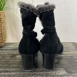 Stuart Weitzman Black Suede Fur Lined Zip Up Ankle Boots 5.5 Photo 2