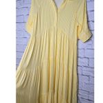 A loves A  Pinstripe Print Collar 3/4 Cuff Sleeve Tiered Midi Shirt Dress XS. Photo 4