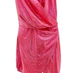 superdown New Missie Wrap Front Mini Dress Medium Pink Metallic Party Barbiecore Photo 3
