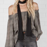 One Teaspoon One‎ Teaspoon luxe Bone Printed Chelsea Off Shoulder Top size large viscose Photo 0