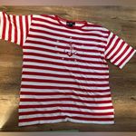 Vtg 90's D‘toch Sport Wear Sailor White Red Stripes Logo Top Women Sz 2XL Photo 0