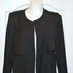 Sejour Minimalist Shawl Contemporary Lagenlook Black Crepe Duster Photo 2