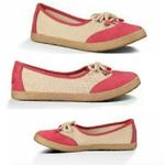 UGG  Catrin Crochet Slip Ons Coral Red Pink Beige Espadrille LEATHER Flats US 8 Photo 2
