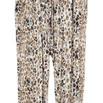 Olivaceous  Cream Leopard Print Cropped Joggers with Raw Edge Accents Size Small Photo 0