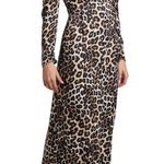 Farm Rio  Leopard Print Maxi Dress Ruffle Shoulder Long Sleeve Size M Photo 0