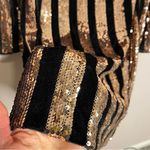 Sunset + Spring Velvet Sequin Striped Long Sleeve Dress Photo 4