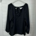 Nine West NWT  Black Bow Back Tie Blouse Size L Photo 10
