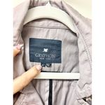 GRYPHON New York Printed Notch Lapel Double Breasted Belted Trench Coat Gray S Photo 1