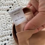 Stolen Hearts Satin Tie Back Crop Tank Top Tan (Small) Photo 7