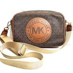 Michael Kors  Brown & Tan Fulton Sport Monogram Medium Crossbody Bag Purse Photo 0