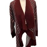 Romeo + Juliet Couture Women's Burgundy Geometric Cardigan Sweater M Photo 0