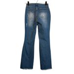Blue Denim Lightly Ripped Raw Hem Denim Jeans Classic Casual Women Sz S Photo 1