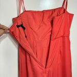 BCBG MaxAzria Ila Strapless Coral Satin Evening Dress Draped 0 Photo 5