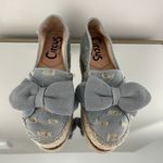 Circus by Sam Edelman Light Blue Glitter Denim Cali Espadrille Platform Flats Photo 4